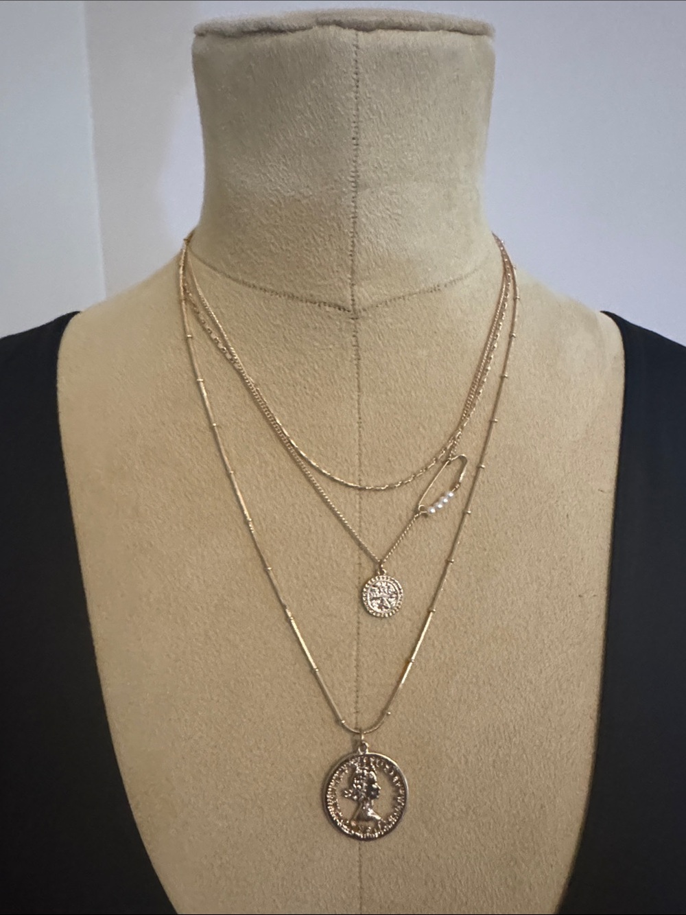 Layered Gold-tone Pendant Necklace - Women Jewelry